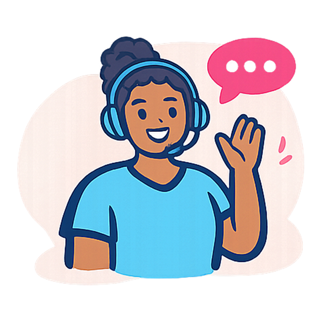Step 1: Get in touch, a friendly support worker waving hello